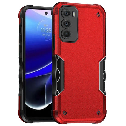 For Apple iPhone 14 Pro (6.1") Tough Shockproof Hybrid Heavy Duty Dual Layer TPU Bumper Rugged Rubber Defend Armor Red Phone Case Cover
