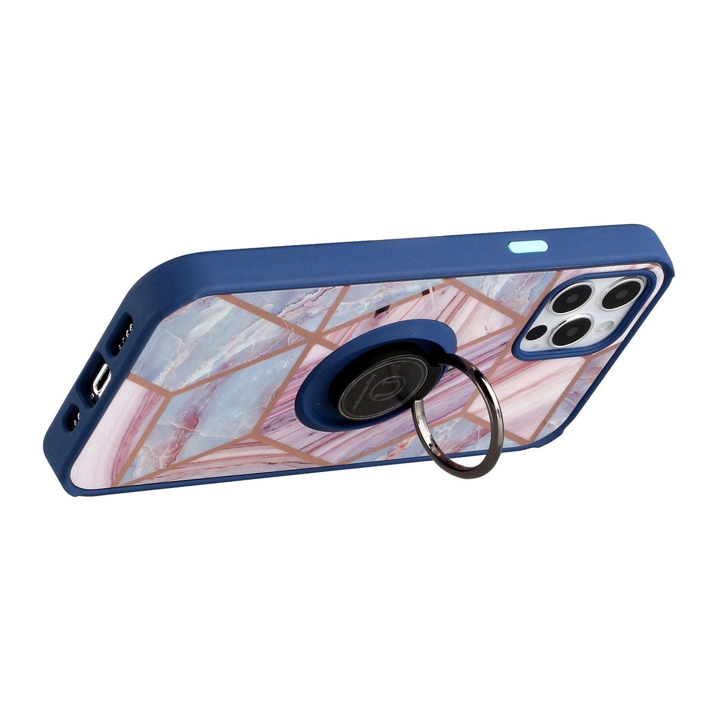 For Apple iPhone 13 /Pro Max Mini Unique Marble Design with Magnetic Ring Kickstand Holder Hybrid TPU Hard PC Shockproof Armor Bumper  Phone Case Cover