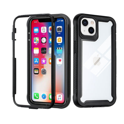 For Apple iPhone 13 Pro Max (6.7") Hybrid 3 in 1 Transparent Shockproof Full Body Frame Bumper Rugged Hard PC TPU Rubber Protective Heavy Duty  Phone Case Cover
