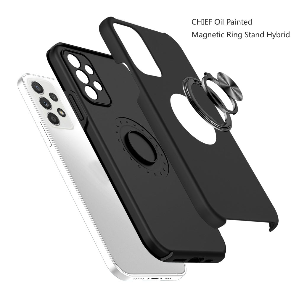 For Samsung Galaxy A33 5G Hybrid 360 Degree Rotatable Metal Invisible Ring Stand Holder Fit Magnetic Car Mount Shockproof  Phone Case Cover