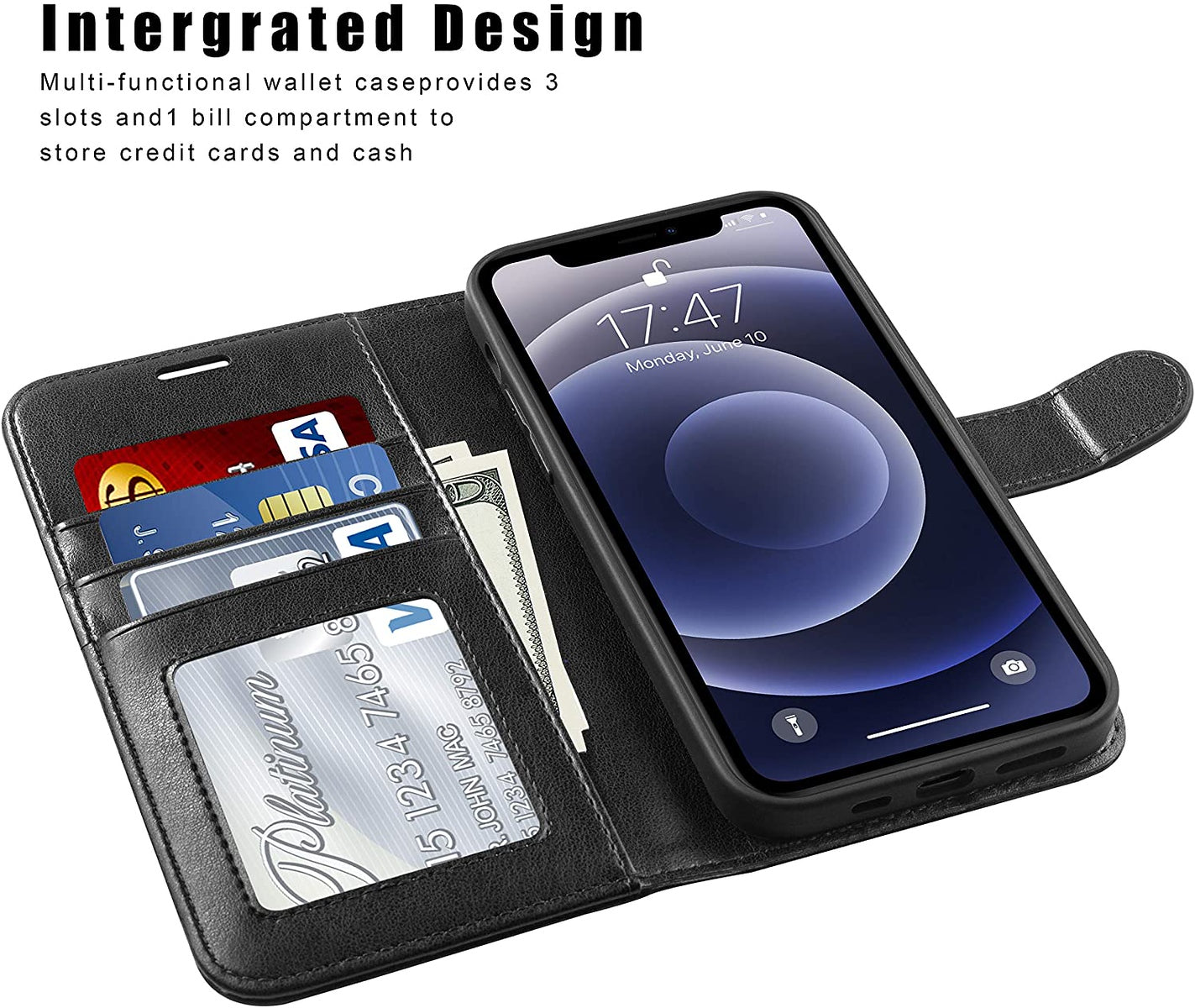 For Apple iPhone 13 (6.1") Wallet Case Pattern Design PU Leather Wallet with Credit Cards Holder, Wrist Strap & Stand Feature Flip Pouch Protective Butterfly Phone Case Cover