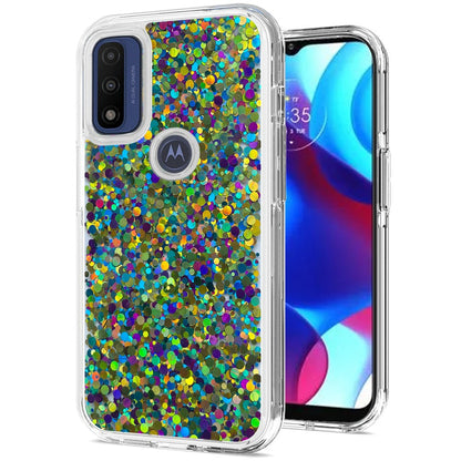 For Motorola Moto G Power 2022 Colorful Glitter Bling Sparkle Epoxy Glittering Shining Hybrid Silicone Shockproof  Phone Case Cover