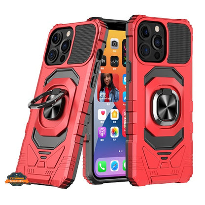 For Apple iPhone 14 /Pro Max Armor Hybrid Stand Ring Rugged Protective [Military-Grade] Magnetic Car Ring Holder  Phone Case Cover