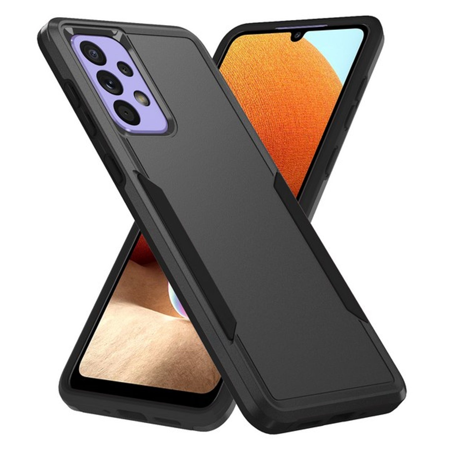 For Samsung Galaxy A03S Hybrid Bumper Rugged Dual Layer Heavy-Duty Military-Grade Rubber TPU Defender Protective  Phone Case Cover
