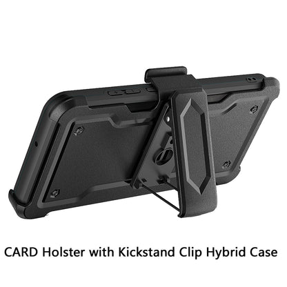 For Samsung Galaxy A13 4G Armor Belt Clip with Credit Card Holder ID Slot, Holster, Kickstand Protective Full Body Heavy Duty Hybrid  Phone Case Cover