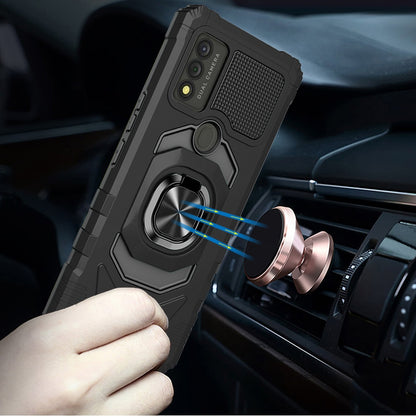 For Wiko Voix Hybrid Dual Layer with 360° Rotate Magnetic Ring Stand Holder Kickstand, 2in1 TPU Rugged PC Shockproof  Phone Case Cover