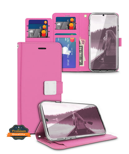 For TCL 30 /30 5G/30+ Plus luxurious PU leather Wallet 6 Card Slots folio with Wrist Strap & Kickstand Pouch Flip Shockproof  Phone Case Cover