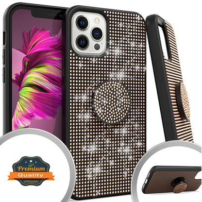 For Apple iPhone 14 Plus /Pro Max Luxury Glitter Sparkle Bling Rugged Hybrid Slim with Collapsible Stand Ring Holder Hard  Phone Case Cover