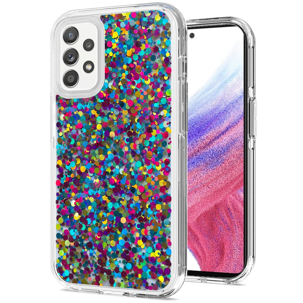 For Samsung Galaxy A53 5G Colorful Glitter Bling Sparkle Epoxy Glittering Shining Hybrid Hard Silicone Shockproof  Phone Case Cover