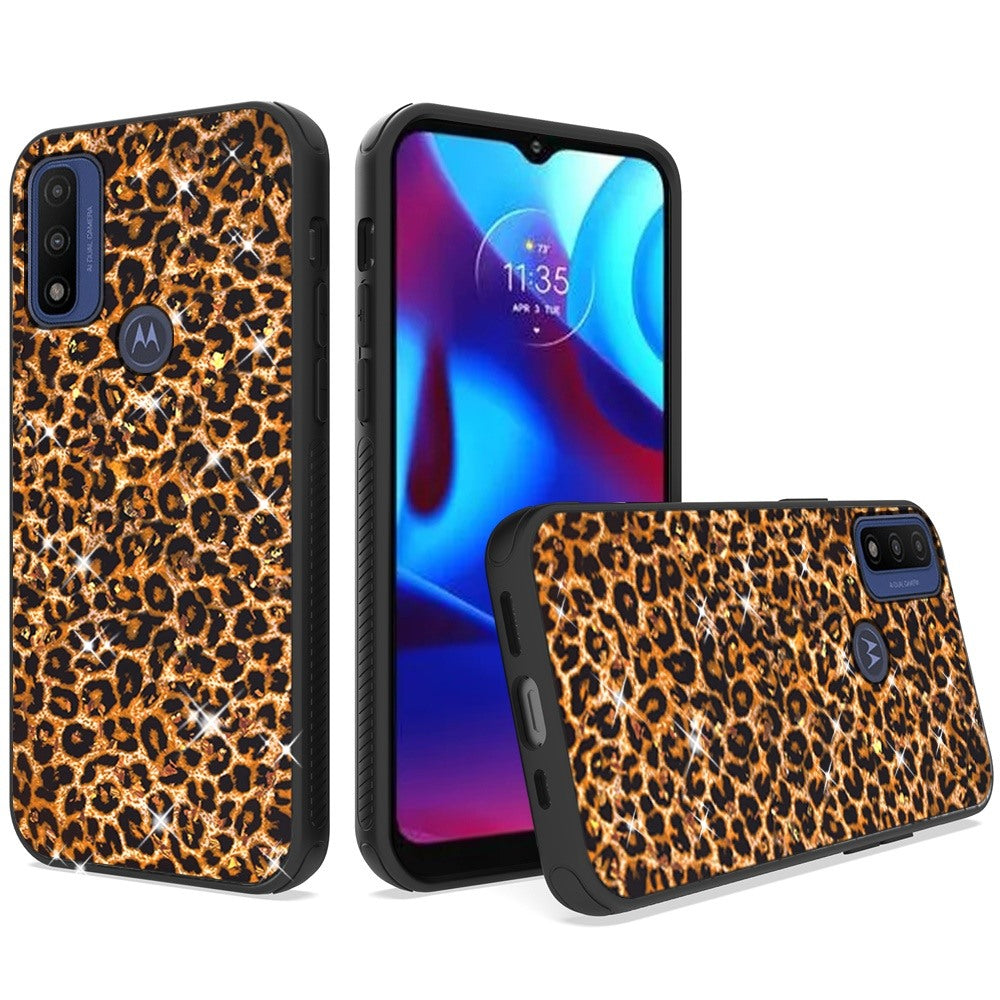 For Motorola Moto G Power 2022 Printed Design Pattern Hybrid with Glitter Sparkle Bling Slim Fit Hard TPU Shockproof Protective  Phone Case Cover