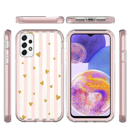 For Samsung Galaxy A23 5G Beautiful Design Hybrid Triple Layer Armor Hard PC Rubber Shockproof Frame  Phone Case Cover