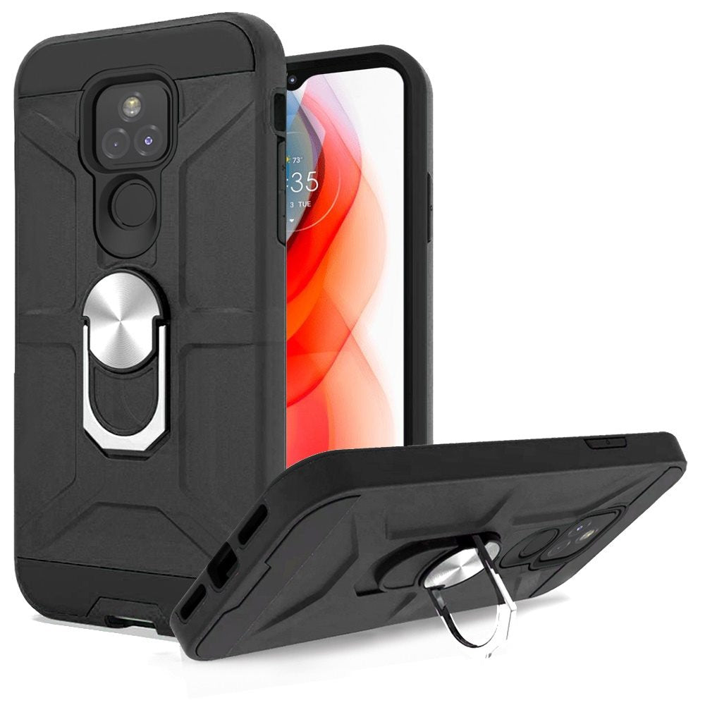 For Samsung Galaxy A02S Cases with Stand Kickstand Ring Holder [360° Rotating] Armor Dual Layer Work with Magnetic Car Mount PC+TPU Hard  Phone Case Cover