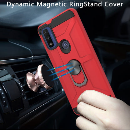 For Motorola Moto G Power 2022 hybrid Stand Kickstand Ring Holder [360° Rotating] Armor Dual Layer Fit Magnetic Car Mount TPU  Phone Case Cover
