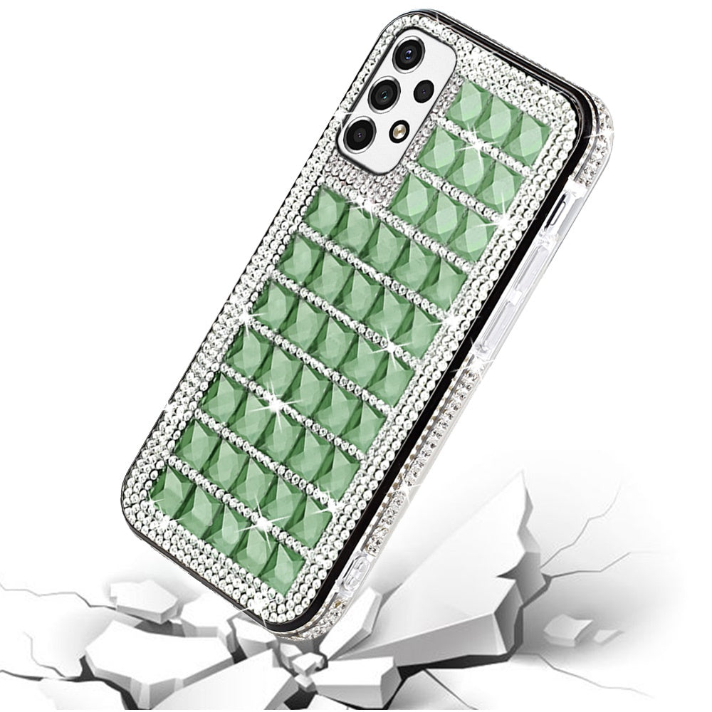 For Samsung Galaxy A53 5G Fashion Luxury 3D Bling Diamonds Rhinestone Jeweled Shiny Crystal Hybrid TPU Bumper Hard  Phone Case Cover