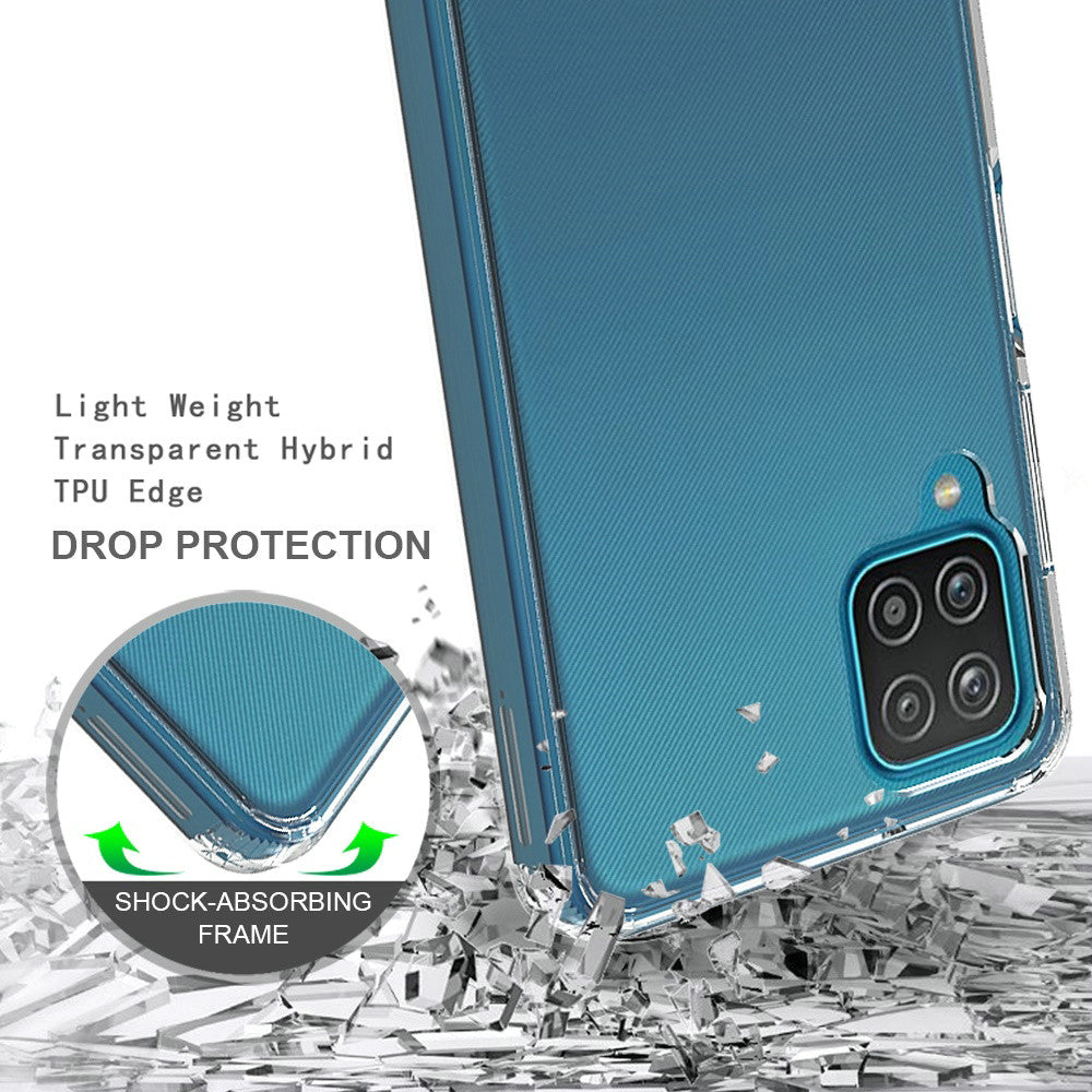 For Apple iPhone 13 Pro Max (6.7") Hybrid Slim Crystal Clear Transparent Shock-Absorption Bumper TPU + Hard PC Back Frame Clear Phone Case Cover