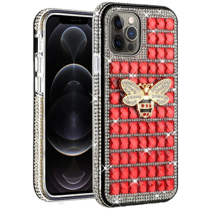 For Apple iPhone SE 2022 /SE 2020/8/7 Fashion Luxury 3D Bling Diamonds Rhinestone Jeweled Ornament Crystal Hybrid Hard  Phone Case Cover