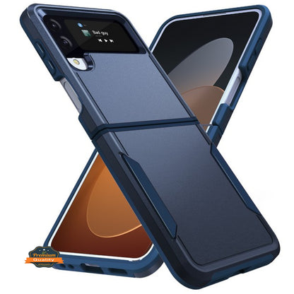 For Samsung Galaxy Z Flip 4 5G Hybrid Bumper Rugged Dual Layer Hard PC TPU Heavy-Duty Military-Grade Rubber Protective  Phone Case Cover