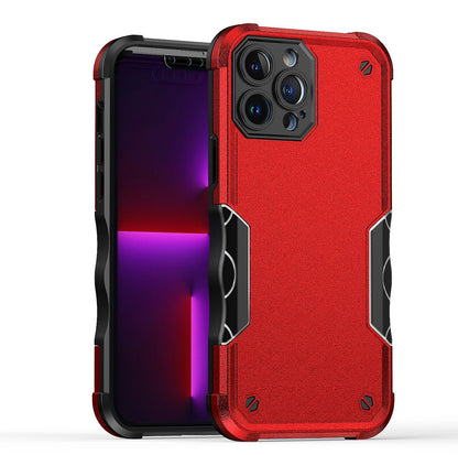 For Apple iPhone 14 Pro (6.1") Tough Shockproof Hybrid Heavy Duty Dual Layer TPU Bumper Rugged Rubber Defend Armor Red Phone Case Cover