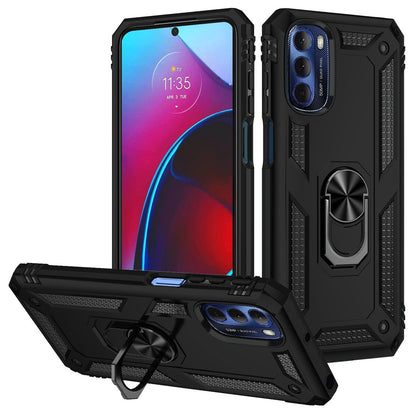 For Motorola Moto G Stylus 2022 4G Hybrid Durable Dual Layer 360° Ring Stand Holder Kickstand Fit Magnetic Car Mount  Phone Case Cover