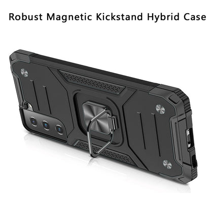 For Samsung Galaxy S22 /Plus Ultra Armor Hybrid with Ring Holder Kickstand Shockproof Heavy-Duty Durable Rugged Dual Layer  Phone Case Cover