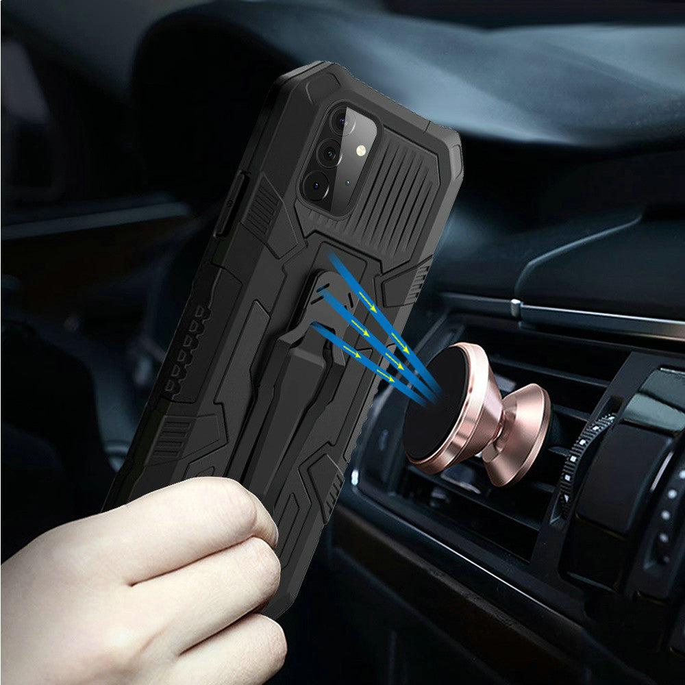 For Motorola Moto G Stylus 2021 5G Version Heavy Duty Dual Layers Hybrid Shockproof Shell with Built in Metal Clip Holder & Kickstand  Phone Case Cover