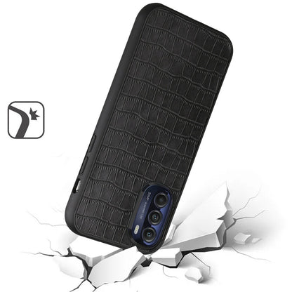 For Motorola Moto G 5G 2022 Thin PU Leather Crocodile Design Flip Snap On Hybrid Shockproof TPU PC Hard Shell Durable  Phone Case Cover