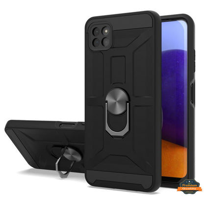 For Motorola Moto G Stylus 2021 4G Hybrid Ring Stand [360° Rotatable Ring Holder Magnetic Kickstand] Shockproof Rubber TPU  Phone Case Cover