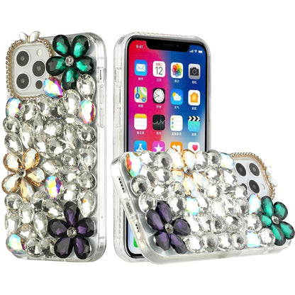 For Samsung Galaxy A33 5G Bling Crystal 3D Full Diamonds Luxury Sparkle Transparent Rhinestone Glitter Hybrid Bumper  Phone Case Cover