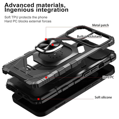 For Apple iPhone 14 /Pro Max Armor Hybrid Stand Ring Rugged Protective [Military-Grade] Magnetic Car Ring Holder  Phone Case Cover