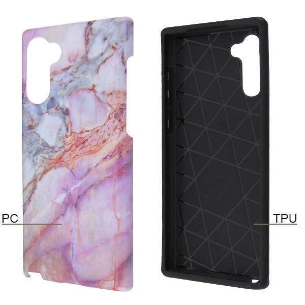 For Samsung Galaxy Note 10 (6.3) Slim Hybrid Dual Layer Shockproof Hard TPU Graphic Fashion Design Marbling Pink Marble Phone Case Cover
