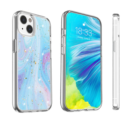 For Apple iPhone 14 /Plus Pro Max Fashion Marble Galaxy Design Pattern Bling Sparkle Hybrid Shockproof Rubber  Phone Case Cover