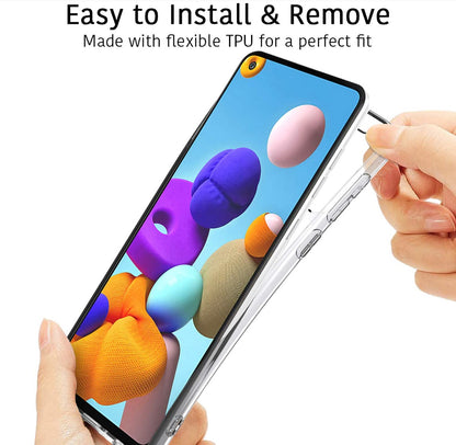 For Samsung Galaxy A53 5G Hybrid Rubber Soft Silicone Gummy TPU Gel Candy Skin Flexible Skinny Slim Thin Protector Clear Phone Case Cover