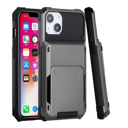 For Apple iPhone SE 3 (2022) SE/8/7 Multiple Wallet Hidden Credit Card Holder (Upto 5 Cards) Shockproof Hybrid Durable  Phone Case Cover