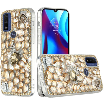 For Motorola Moto G Power 2022 Bling Clear Crystal 3D Full Diamonds Luxury Sparkle Transparent Rhinestone Hybrid Bumper  Phone Case Cover