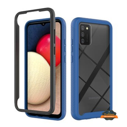 For Samsung Galaxy A23 5G Full Body Armor Slim Hybrid Double Layer Hard PC + TPU Transparent Back Rugged Shockproof Clear / Pink Phone Case Cover