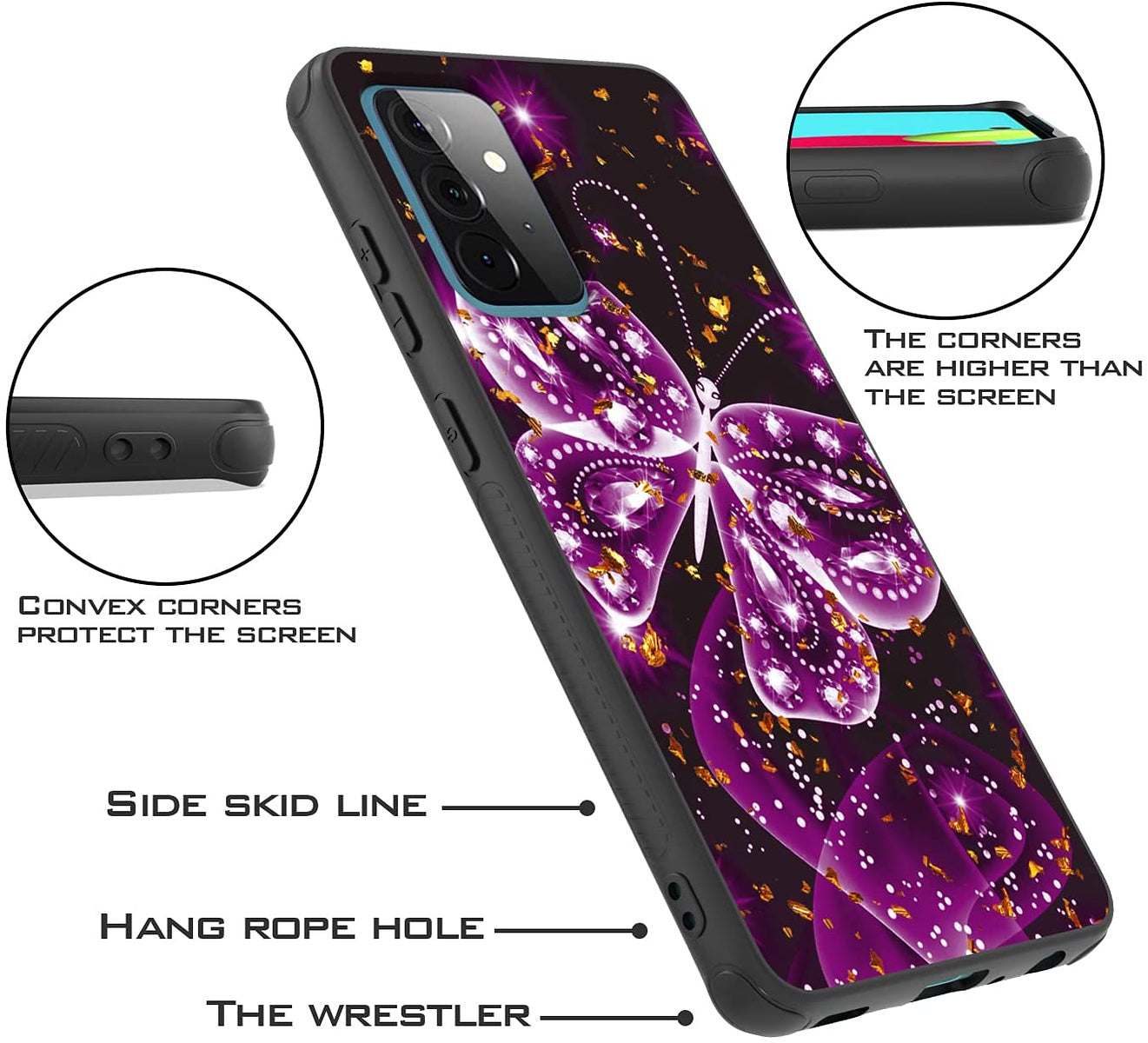 For Apple iPhone 13 Pro Max (6.7") Stylish Designed Glitter Bling Hybrid Slim PC TPU Rubber Silicone Shock-Absorption Hard  Phone Case Cover
