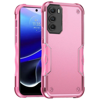 For Apple iPhone 14 Pro (6.1") Tough Shockproof Hybrid Heavy Duty Dual Layer TPU Bumper Rugged Rubber Defend Armor Pink Phone Case Cover