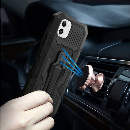 For Apple iPhone 13 Pro (6.1") Rugged Heavy Duty Dual Layers Hybrid Shockproof Protective with Metal Clip Holder & Kickstand  Phone Case Cover