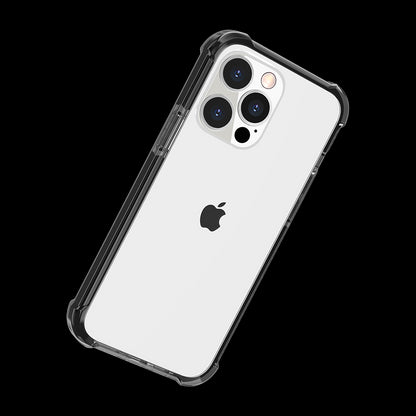 For Apple iPhone SE 3 (2022) SE/8/7 Slim Hybrid Transparent Rubber Gummy Gel Hard PC Silicone TPU Color Bumper Frame Clear / Black Phone Case Cover