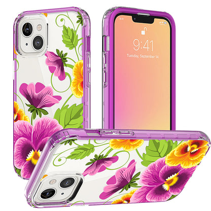 For Apple iPhone 14 Pro Max (6.7") Beautiful Design 3 in 1 Hybrid Triple Layer Armor Hard PC Rubber TPU Frame  Phone Case Cover