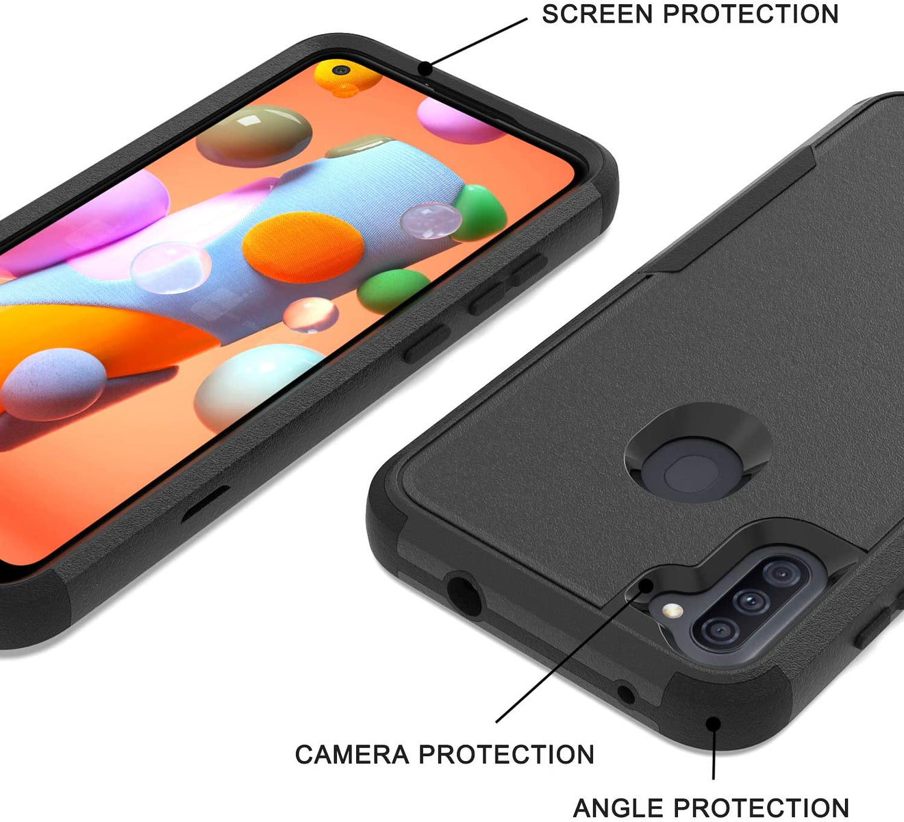 For Apple iPhone 14 /Pro Max Slim Hybrid Shockproof Silicone Rubber TPU + Hard PC Heavy Duty Three Layer Body Protection  Phone Case Cover