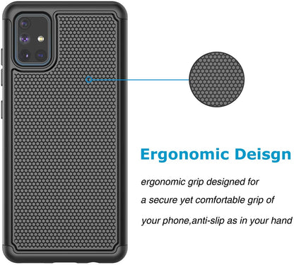 For Apple iPhone 13 Pro Max (6.7") Textured Hybrid Tuff Shockproof Rugged Hard PC & Soft Silicone TPU Anti-Slip Dual Layer Protective Bumper  Phone Case Cover