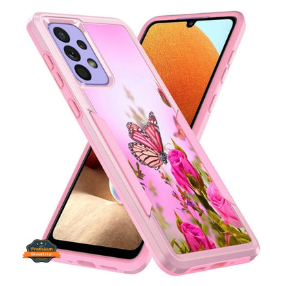 For Samsung Galaxy A53 5G Pattern Design Hybrid Bumper Rugged Dual Layer Heavy-Duty Military-Grade TPU Hard Defender  Phone Case Cover