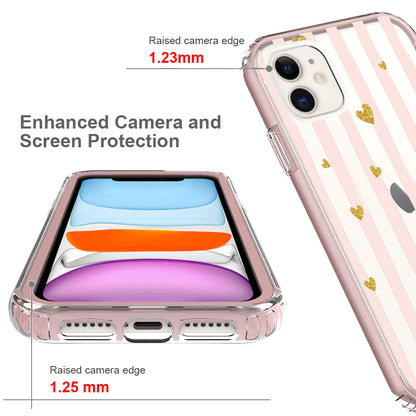 For Apple iPhone 14 Pro (6.1") Beautiful Design 3in1 Hybrid Triple Layer Armor Hard PC Plastic Rubber Frame  Phone Case Cover