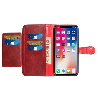 For Samsung Galaxy S22 Plus Multi Credit Card Holder Zipper Storage PU Leather Wallet Pockets Double Flap Pouch Flip Red Phone Case Cover