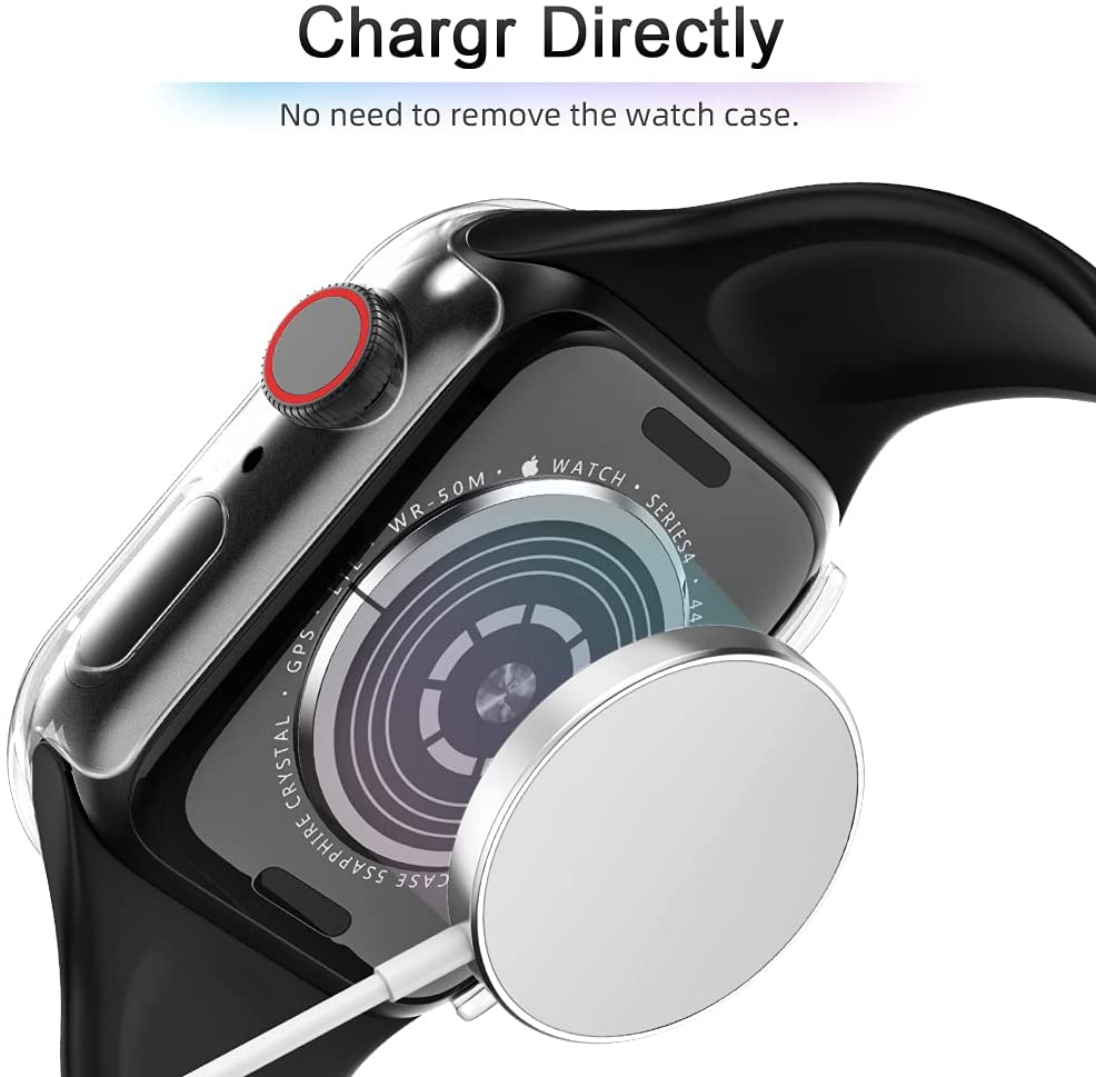 For Apple Watch 44mm Ultra-Thin Hard PC with Built in Clear Screen Protector Full Cover Anti-Scratch Bumper for iWatch 44mm Series 6/SE/5/4 Clear Phone Case Cover
