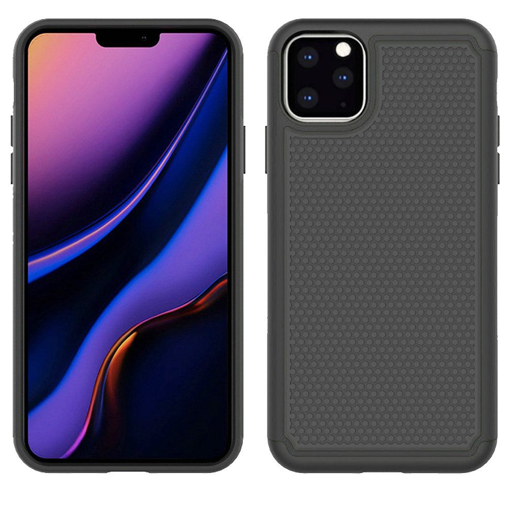 For Apple iPhone 13 Pro Max (6.7") Textured Hybrid Tuff Shockproof Rugged Hard PC & Soft Silicone TPU Anti-Slip Dual Layer Protective Bumper  Phone Case Cover