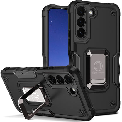 For Samsung Galaxy S22 /Plus + / Ultra Hybrid Hard PC Soft TPU Bumper with Magnetic Ring Stand Holder Military-Grade Drop Protection  Phone Case Cover