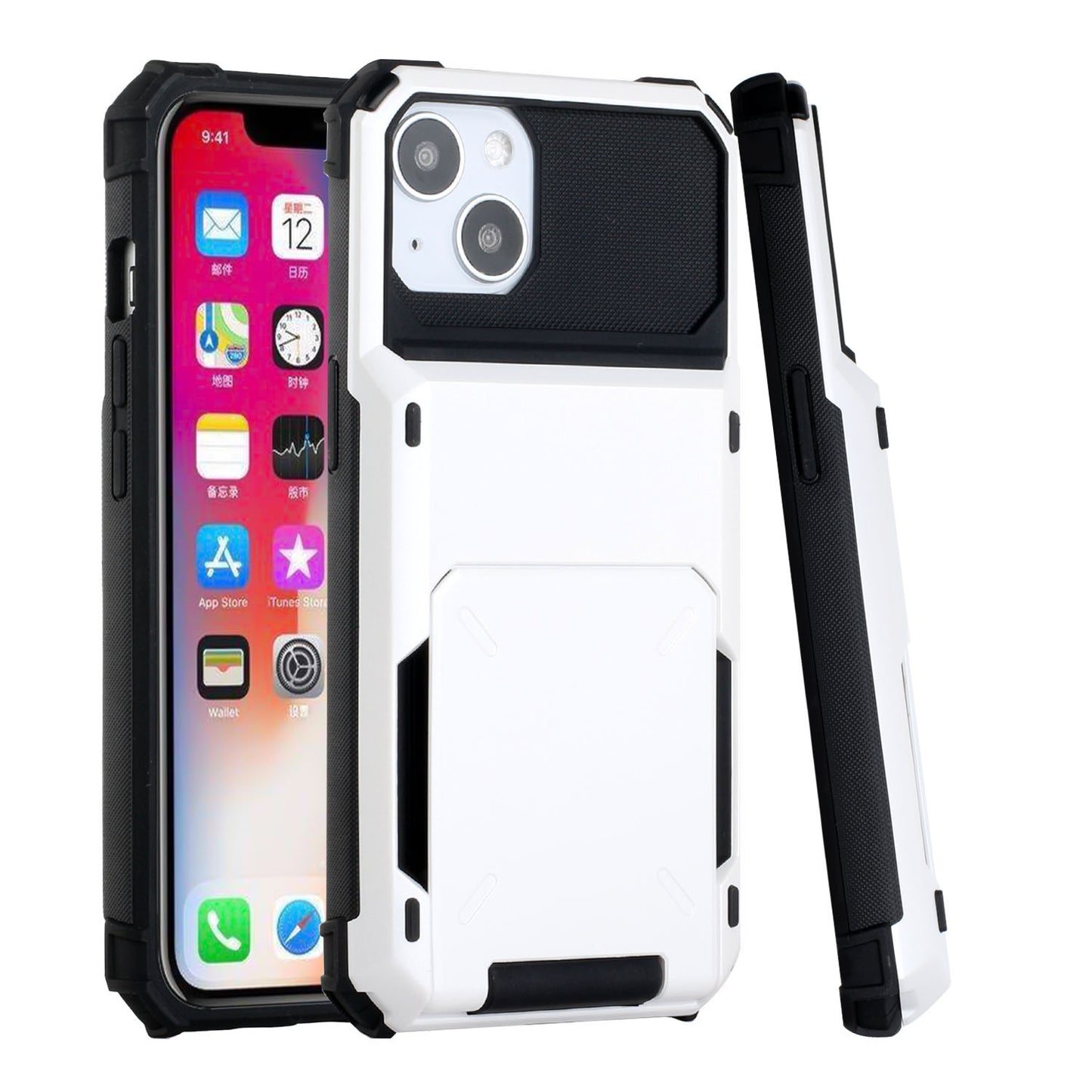 For Apple iPhone SE 3 (2022) SE/8/7 Multiple Wallet Hidden Credit Card Holder (Upto 5 Cards) Shockproof Hybrid Durable  Phone Case Cover