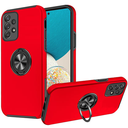 For Samsung Galaxy A33 5G Hybrid 360 Degree Rotatable Metal Invisible Ring Stand Holder Fit Magnetic Car Mount Shockproof  Phone Case Cover